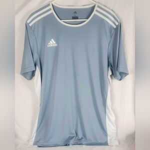 Adidas Climalite Mens Shirt XL Short Sleeve Gray White Stretch Athletic